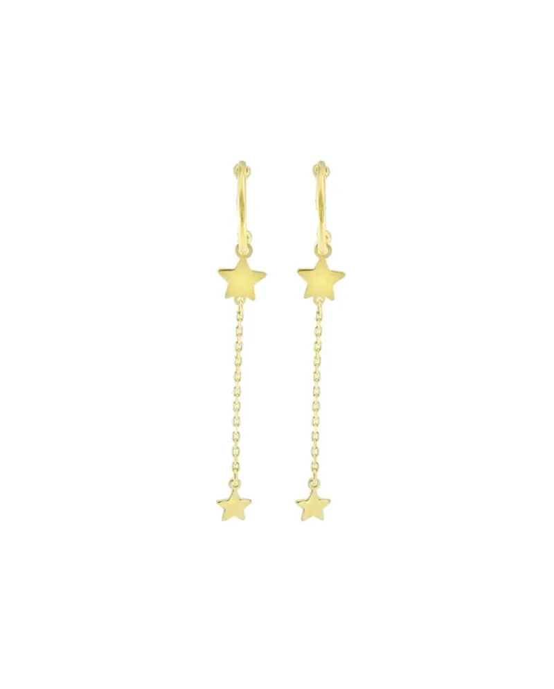 Boucles d'oreilles créoles en or avec étoiles Luiber