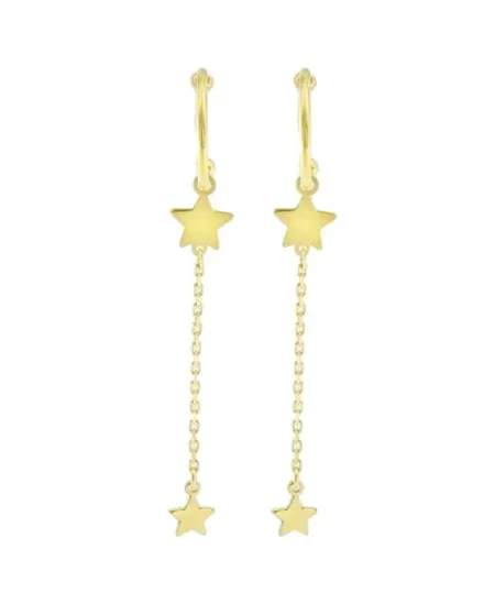 Boucles d'oreilles créoles en or avec étoiles Luiber