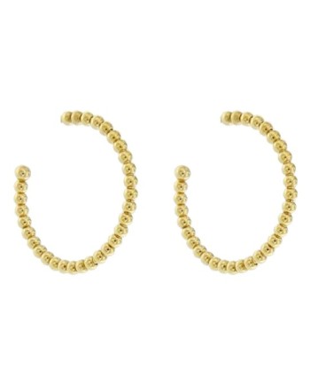 Luiber Gold Hoop Earrings with Golden Spheres
