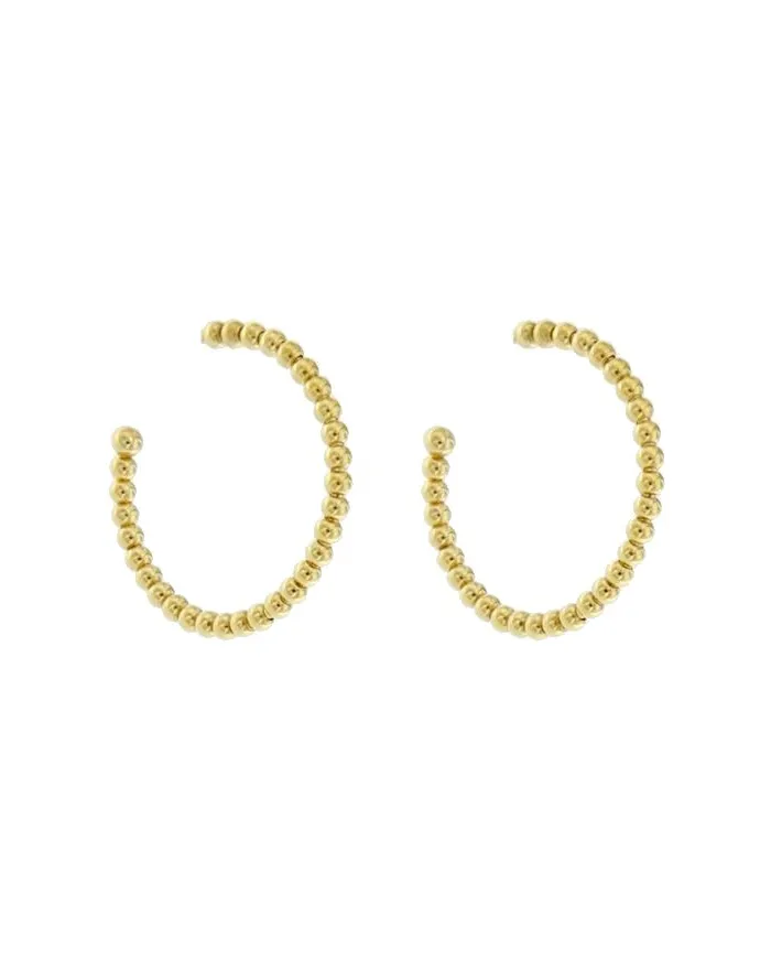Orecchini a Cerchio Luiber in Oro con Sfere Dorate