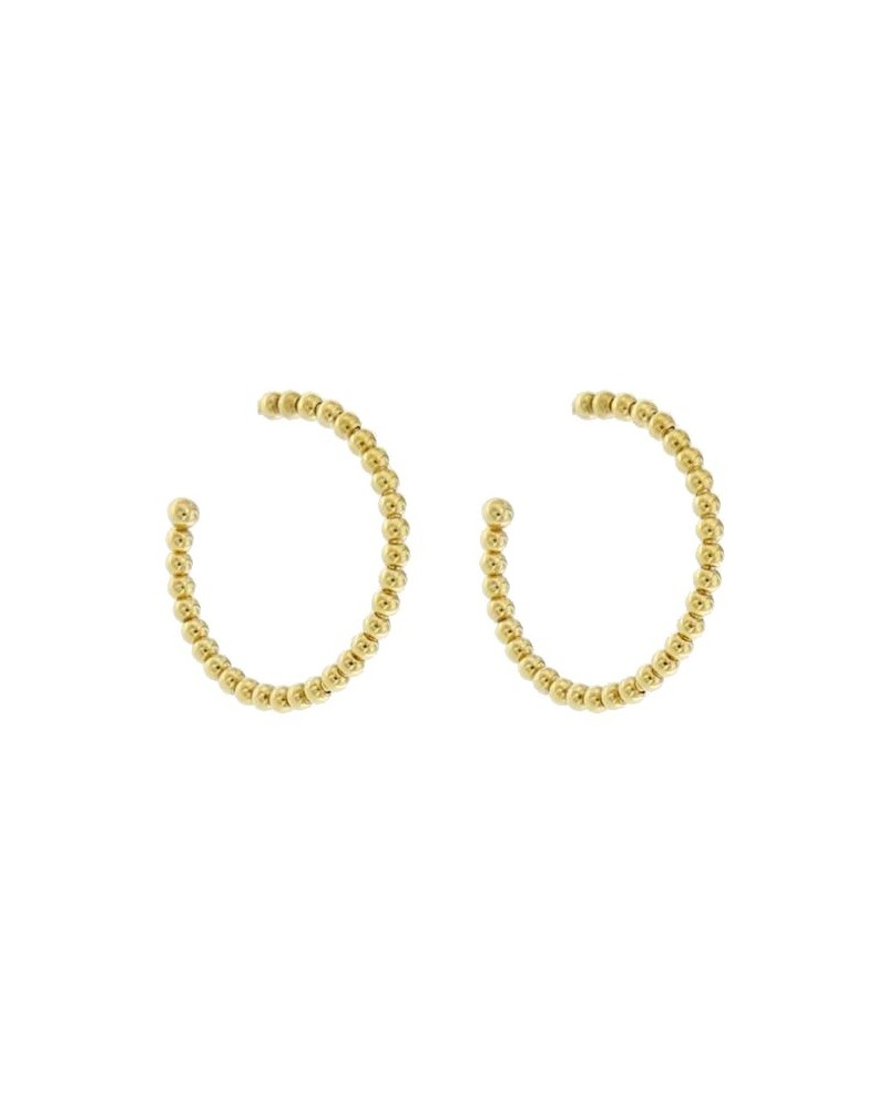 Luiber Gold Hoop Earrings with Golden Spheres
