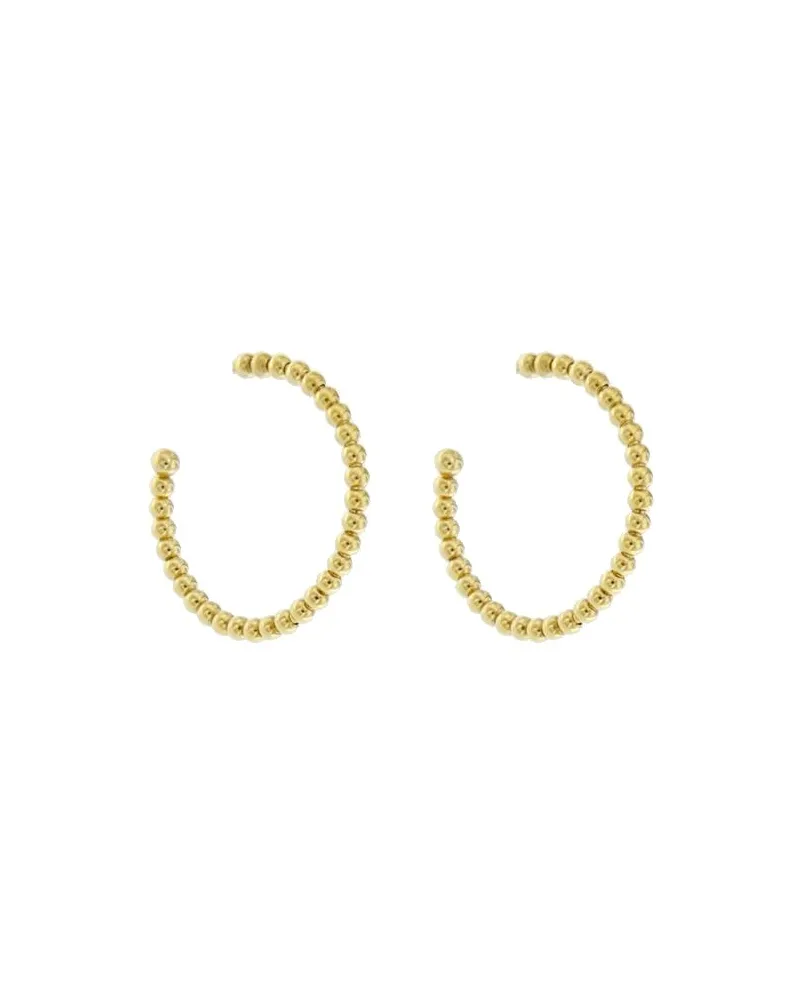 Luiber Gold Hoop Earrings with Golden Spheres Luiber Gold Hoop Earrings with Golden Spheres