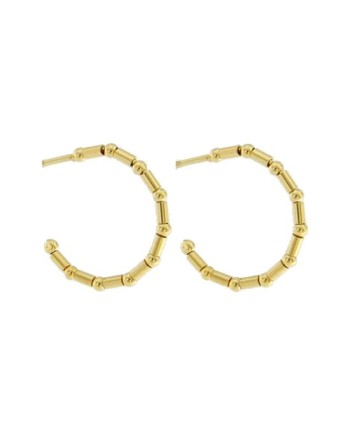 Boucles d'oreilles créoles en or Luiber avec tubes et sphères