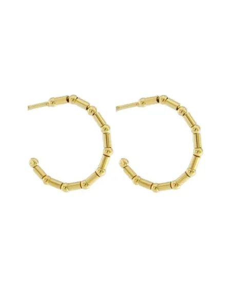 Orecchini a Cerchio Luiber in Oro con Tubini e Sfere