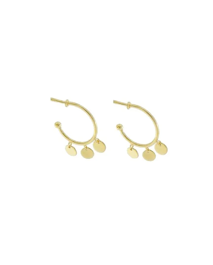 Luiber Gold Hoop Earrings with Rounds