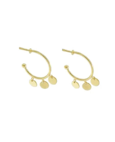 Boucles d'oreilles créoles en or Luiber avec ronds