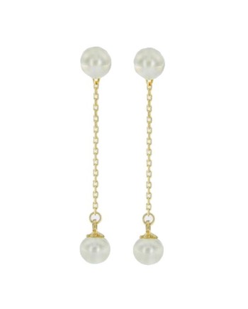 Luiber Gold Drop Earrings with Pearls