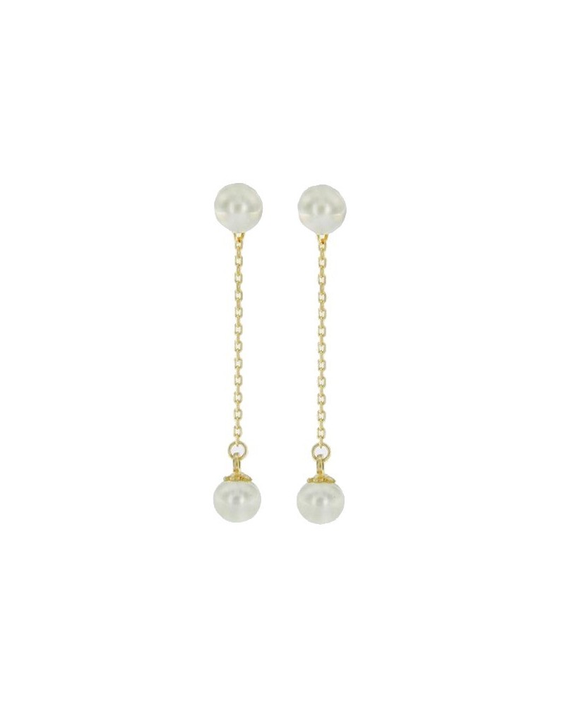 Luiber Gold Drop Earrings with Pearls