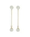 Luiber Gold Drop Earrings with Pearls