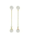 Luiber Gold Drop Earrings with Pearls