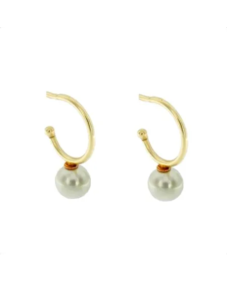Orecchini Cerchietto Luiber in Oro con Perle