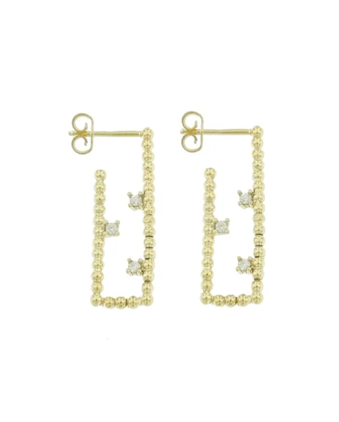 Luiber Gold Drop Earrings with Zirconia