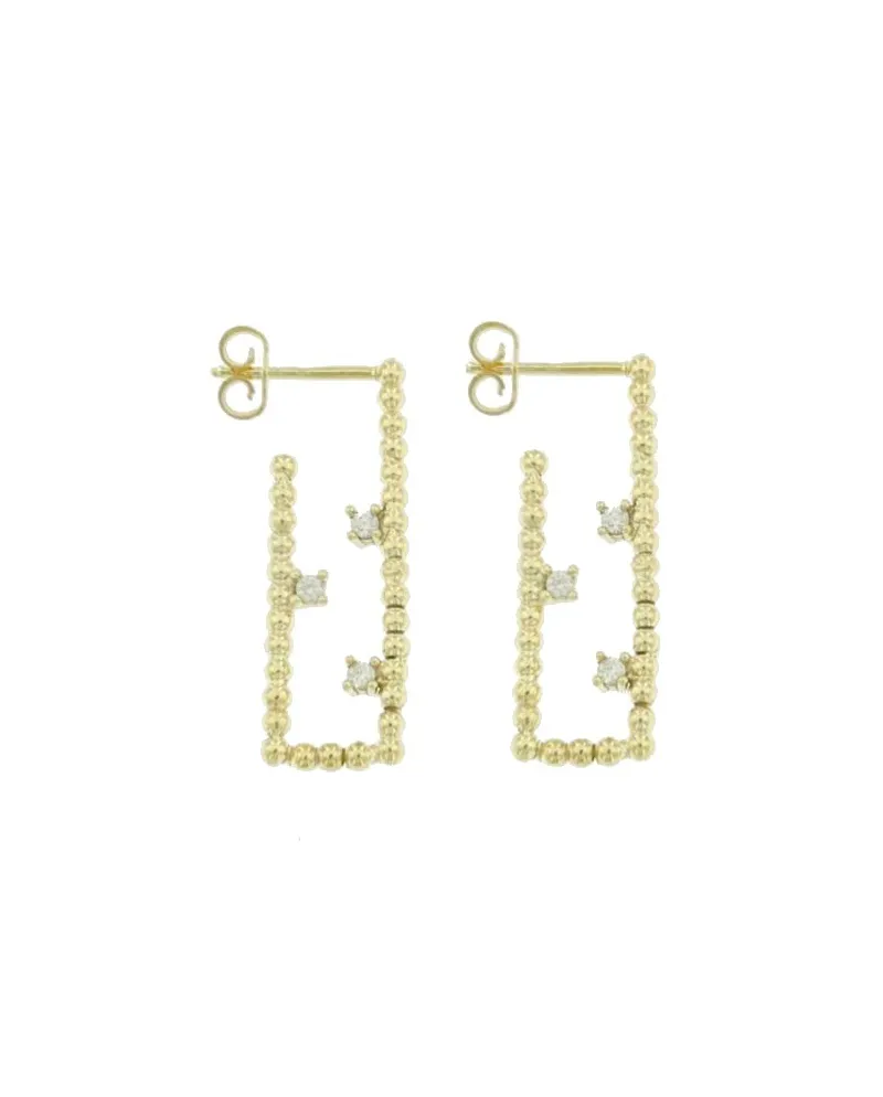Boucles d'oreilles pendantes en or et zircone Luiber