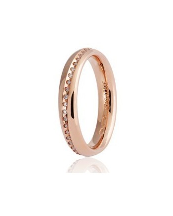 Unoaerre Infinito Wedding Ring in Rose Gold with Diamonds