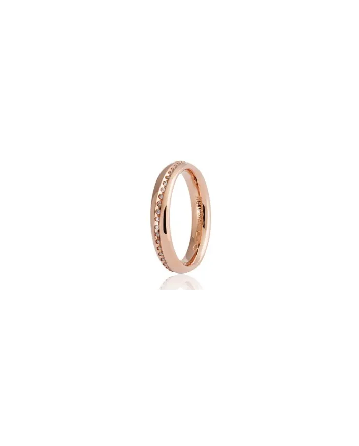 Unoaerre Infinito Wedding Ring in Rose Gold with Diamonds