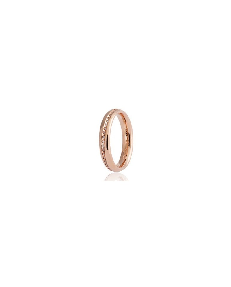 Unoaerre Infinito Wedding Ring in Rose Gold with Diamonds