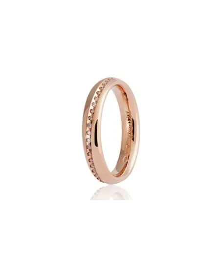 Unoaerre Infinito Wedding Ring in Rose Gold with Diamonds