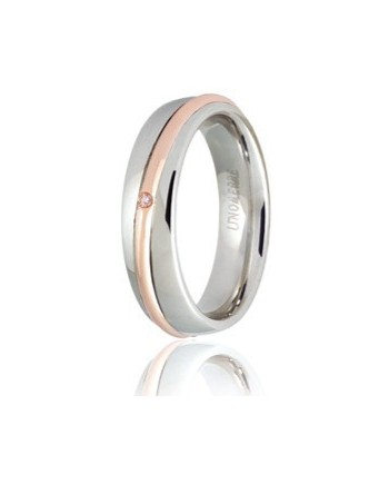 Alliance Saturno d'Unoaerre en or bicolore avec diamants