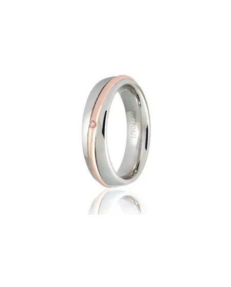 Alliance Saturno d'Unoaerre en or bicolore avec diamants