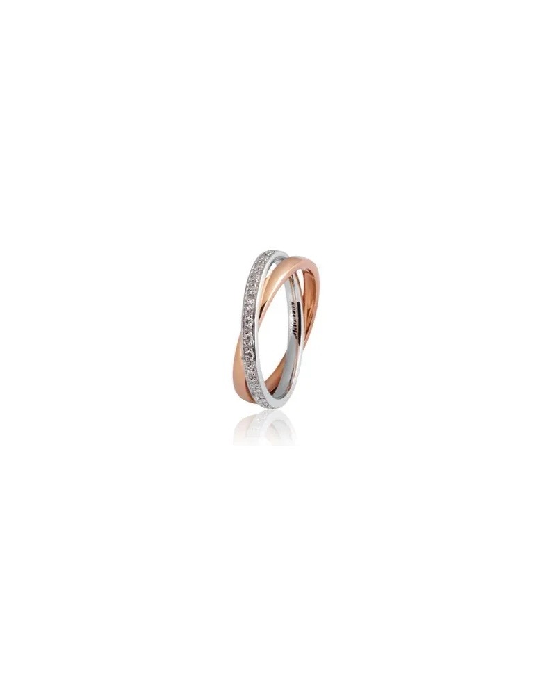 Unoaerre Per Sempre Wedding Ring in Two-Tone Gold with Diamonds