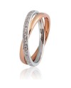Unoaerre Per Sempre Wedding Ring in Two-Tone Gold with Diamonds