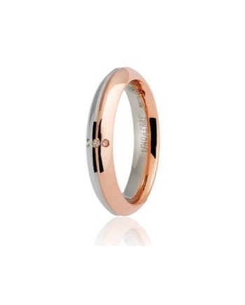 Unoaerre Eterna Wedding Ring in Two-Tone Gold with Diamonds