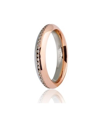 Unoaerre Eterna Wedding Ring in Two-Tone Gold with Diamonds