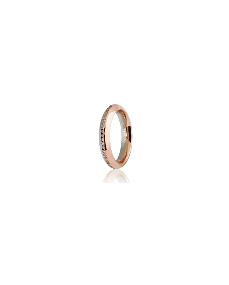 Fede Nuziale Unoaerre Eterna in Oro Bicolore con Diamanti