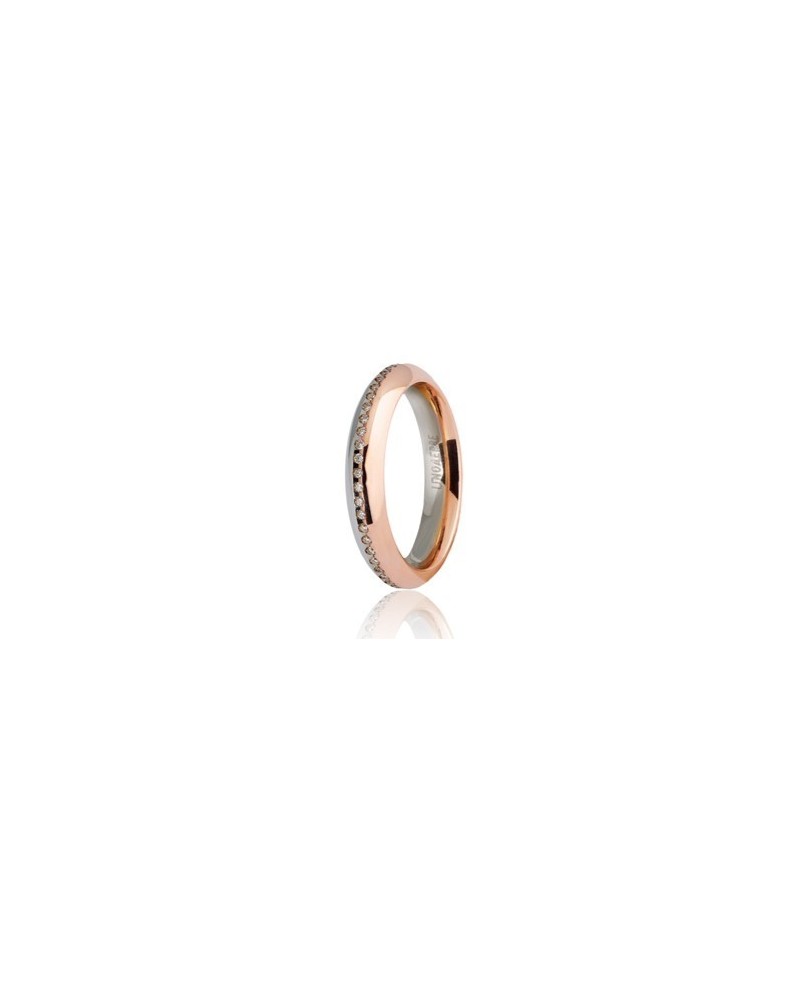 Unoaerre Eterna Wedding Ring in Two-Tone Gold with Diamonds