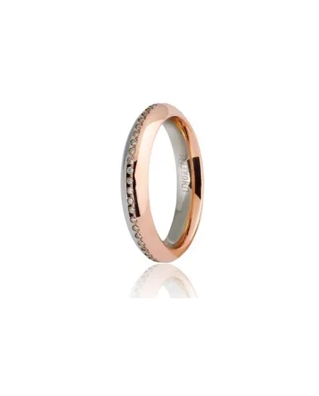 Unoaerre Eterna Wedding Ring in Two-Tone Gold with Diamonds
