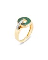 Anello Ponte Vecchio Promesse in Oro Giallo con Malachite e Diamanti