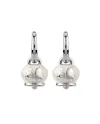 Orecchini Chantecler Capri con Campanella micro con faraglioni in argento e smalto bianco perlato