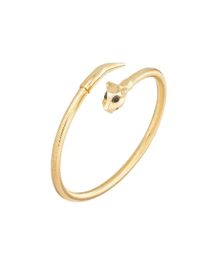 Bracelet Ponte Vecchio Nobile en or jaune avec diamants et tête de félin