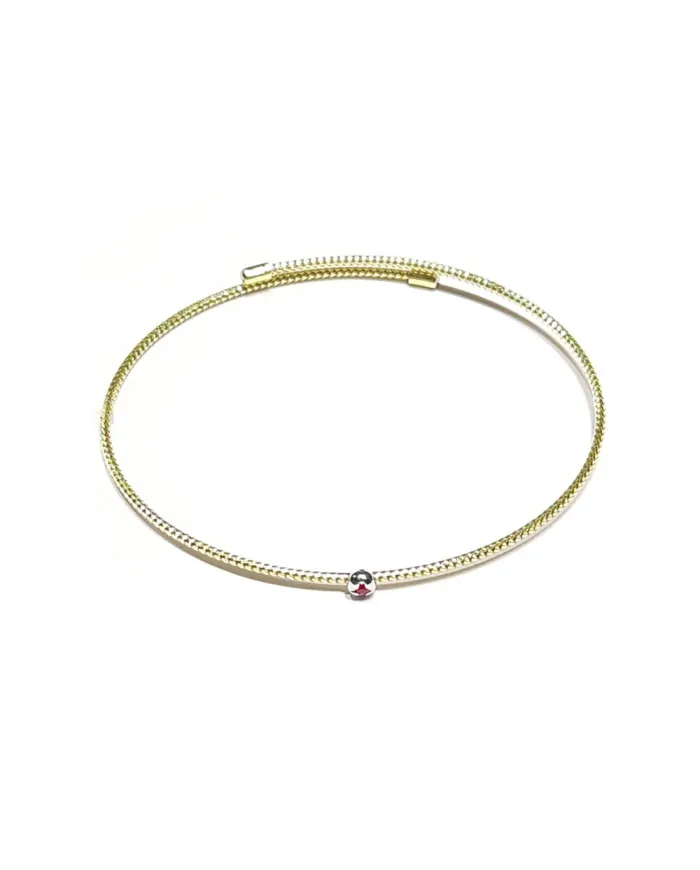 Ponte Vecchio Nobile Bracelet in Yellow Gold with Ruby