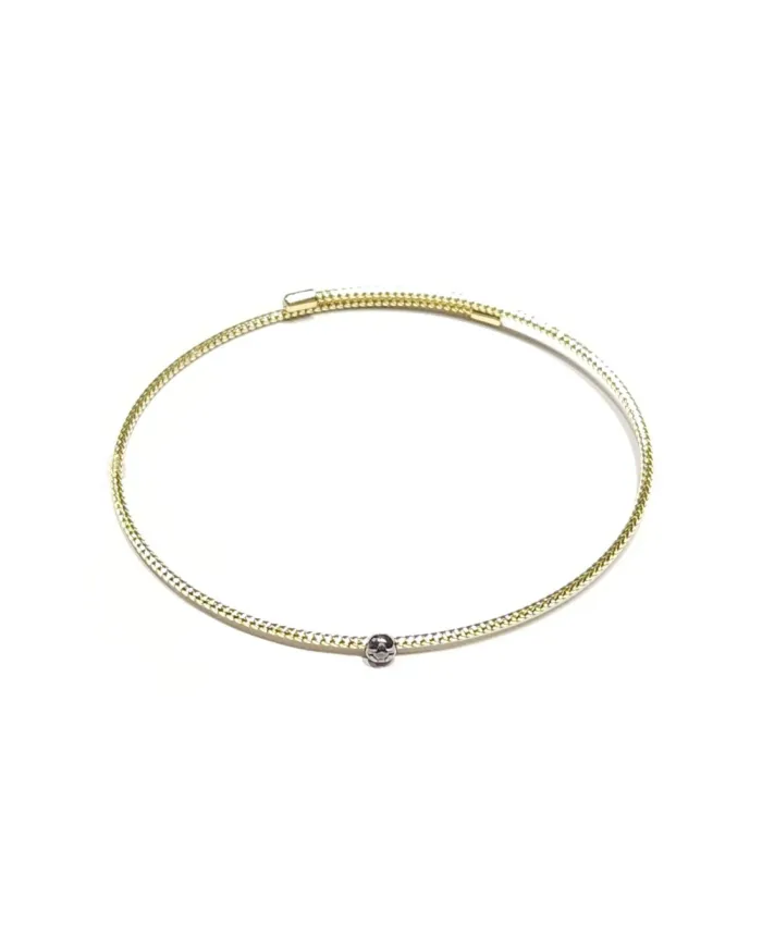 Ponte Vecchio Nobile Bracelet in Yellow Gold with Black Diamond