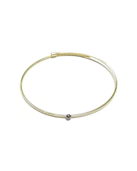 Ponte Vecchio Nobile Bracelet in Yellow Gold with Black Diamond