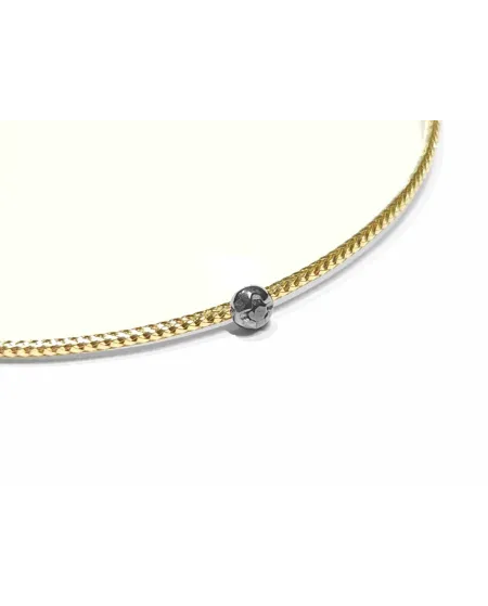 Ponte Vecchio Nobile Bracelet in Yellow Gold with Black Diamond