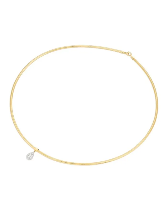 Ponte Vecchio Nobile Choker in Yellow Gold with Pavé Diamonds