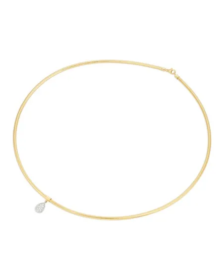Collier ras du cou Ponte Vecchio Nobile en or jaune avec pavé de diamants
