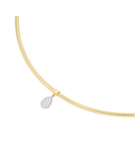 Collier ras du cou Ponte Vecchio Nobile en or jaune avec pavé de diamants