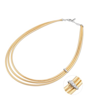Ponte Vecchio Nobile 3-Strand Yellow Gold Choker with Pavé Diamonds