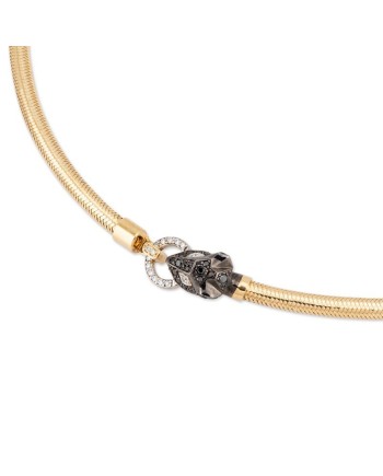 Ponte Vecchio Nobile Choker in Yellow Gold with Diamonds and Feline Head