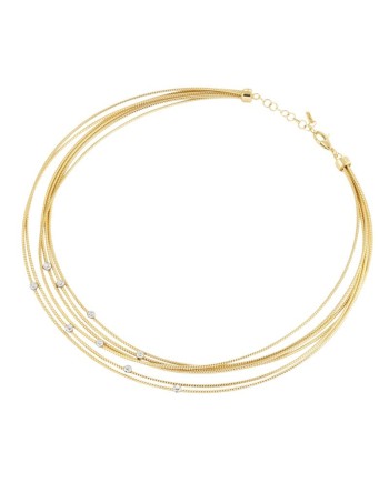 Ponte Vecchio Nobile Multi-strand Choker in Yellow Gold with Diamonds
