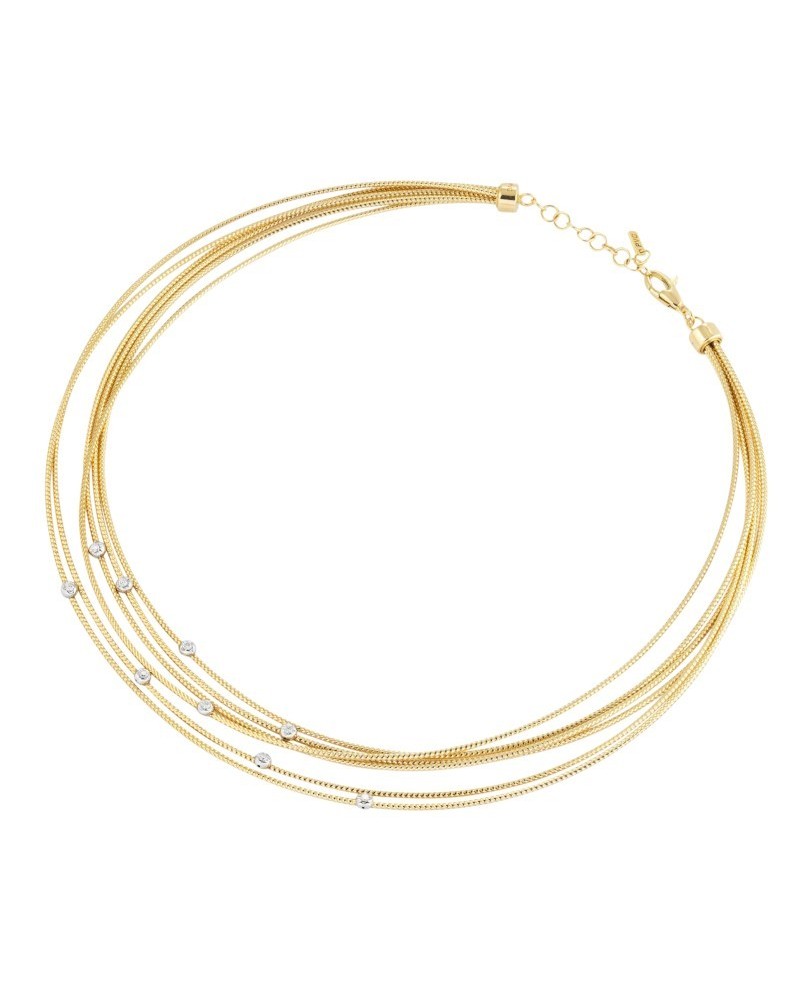 Ponte Vecchio Nobile Multi-strand Choker in Yellow Gold with Diamonds
