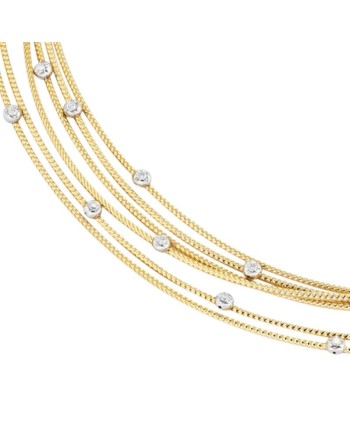Collier ras du cou multi-rangs Ponte Vecchio Nobile en or jaune et diamants