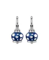 Orecchini Chantecler Capri Campanella micro con stelline in argento e smalto blu perlato