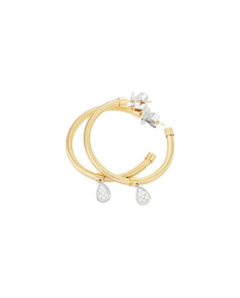 Boucles d'oreilles Ponte Vecchio Nobile en or jaune avec pavé de diamants