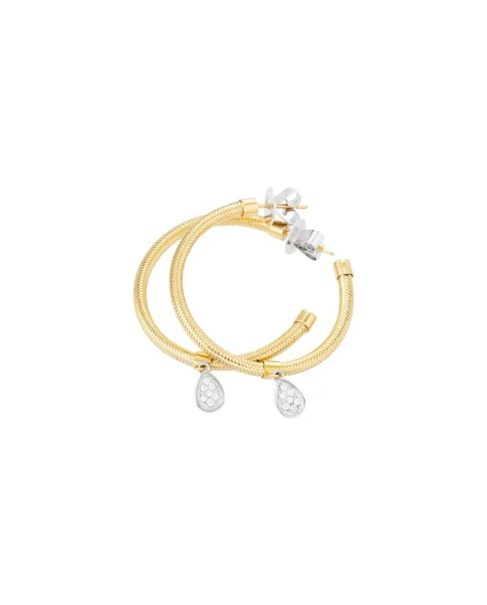 Orecchini Ponte Vecchio Nobile in Oro Giallo con Pavé Diamanti