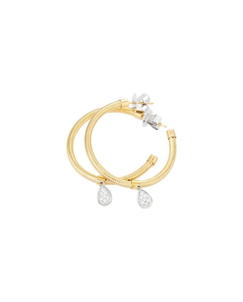 Orecchini Ponte Vecchio Nobile in Oro Giallo con Pavé Diamanti