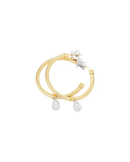 Boucles d'oreilles Ponte Vecchio Nobile en or jaune avec pavé de diamants